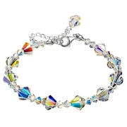 EQWLJWE Northern Lights Crystal Bracelet in Sterling Silver